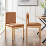 Melvin PU Dining Side Chair - Set of 2 Borneo Brown 3900098-601 New Pacific Direct