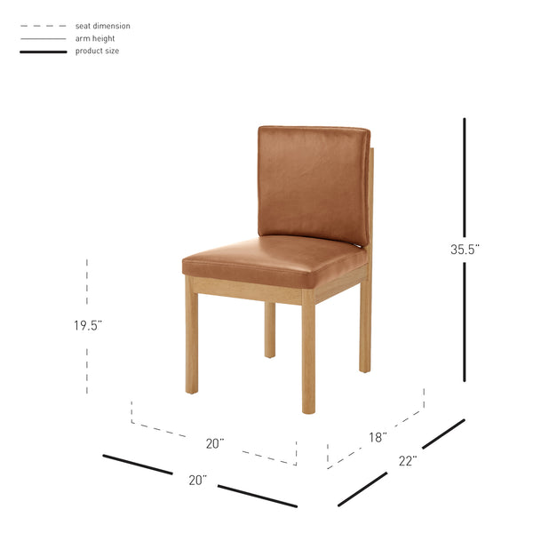 Melvin PU Dining Side Chair - Set of 2 Borneo Brown 3900098-601 New Pacific Direct