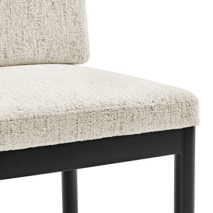 New Pacific Direct Melvin Modern Chenille Dining Side Chairs - Set Of 2 With Stylish Square Back And Brown Frame Concord Cream 100% Polyester 3900099-646-b-npd