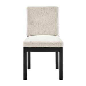New Pacific Direct Melvin Modern Chenille Dining Side Chairs - Set Of 2 With Stylish Square Back And Brown Frame Concord Cream 100% Polyester 3900099-646-b-npd