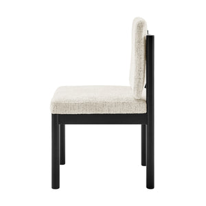 New Pacific Direct Melvin Modern Chenille Dining Side Chairs - Set Of 2 With Stylish Square Back And Brown Frame Concord Cream 100% Polyester 3900099-646-b-npd