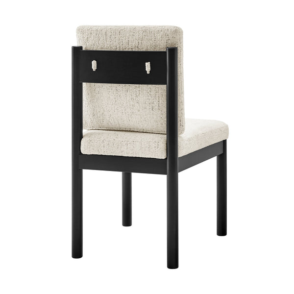 New Pacific Direct Melvin Modern Chenille Dining Side Chairs - Set Of 2 With Stylish Square Back And Brown Frame Concord Cream 100% Polyester 3900099-646-b-npd