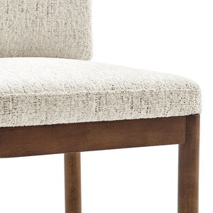 New Pacific Direct Melvin Modern Chenille Dining Side Chairs - Set Of 2 With Stylish Square Back And Brown Frame Concord Cream 100% Polyester 3900099-646-m-npd