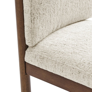 New Pacific Direct Melvin Modern Chenille Dining Side Chairs - Set Of 2 With Stylish Square Back And Brown Frame Concord Cream 100% Polyester 3900099-646-m-npd