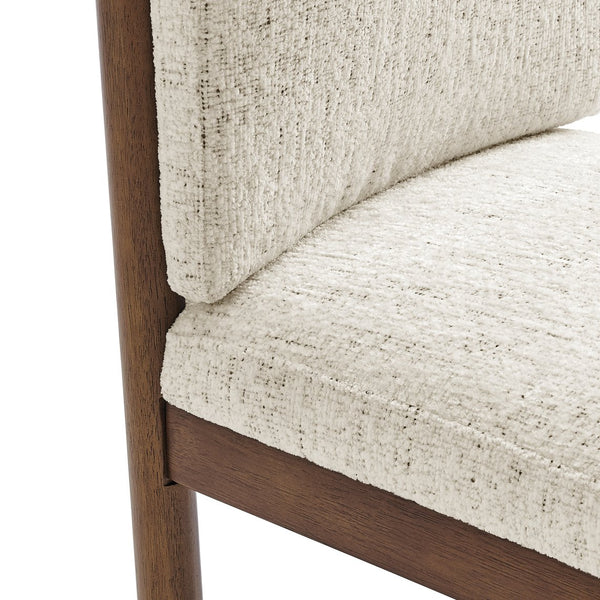 New Pacific Direct Melvin Modern Chenille Dining Side Chairs - Set Of 2 With Stylish Square Back And Brown Frame Concord Cream 100% Polyester 3900099-646-m-npd