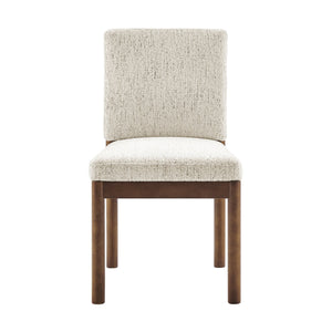 New Pacific Direct Melvin Modern Chenille Dining Side Chairs - Set Of 2 With Stylish Square Back And Brown Frame Concord Cream 100% Polyester 3900099-646-m-npd