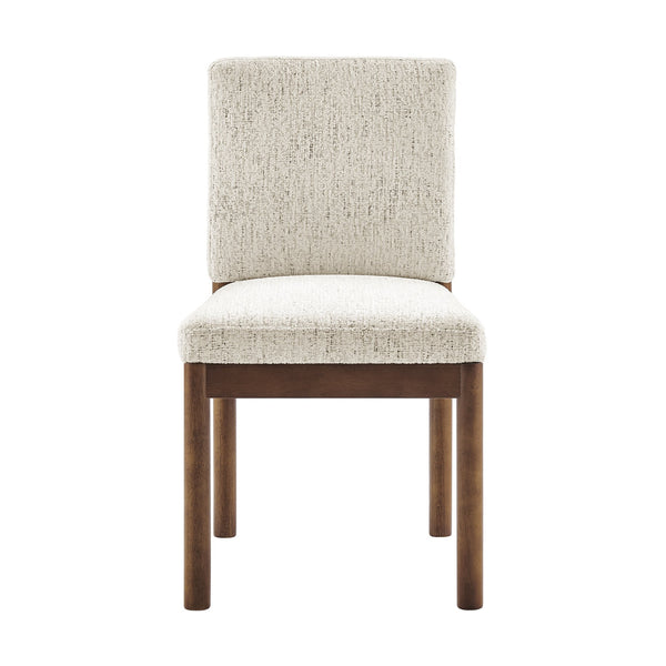 New Pacific Direct Melvin Modern Chenille Dining Side Chairs - Set Of 2 With Stylish Square Back And Brown Frame Concord Cream 100% Polyester 3900099-646-m-npd