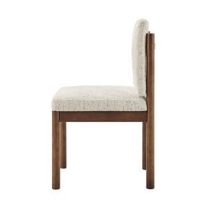 New Pacific Direct Melvin Modern Chenille Dining Side Chairs - Set Of 2 With Stylish Square Back And Brown Frame Concord Cream 100% Polyester 3900099-646-m-npd