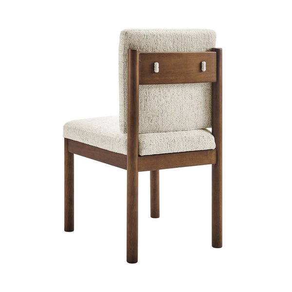 New Pacific Direct Melvin Modern Chenille Dining Side Chairs - Set Of 2 With Stylish Square Back And Brown Frame Concord Cream 100% Polyester 3900099-646-m-npd