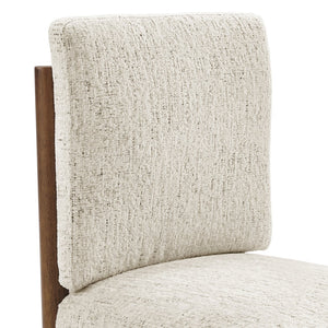 New Pacific Direct Melvin Modern Chenille Dining Side Chairs - Set Of 2 With Stylish Square Back And Brown Frame Concord Cream 100% Polyester 3900099-646-m-npd