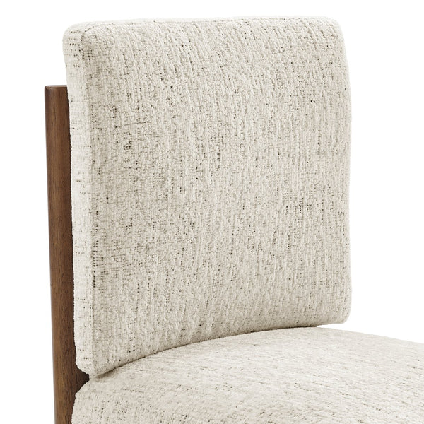 New Pacific Direct Melvin Modern Chenille Dining Side Chairs - Set Of 2 With Stylish Square Back And Brown Frame Concord Cream 100% Polyester 3900099-646-m-npd