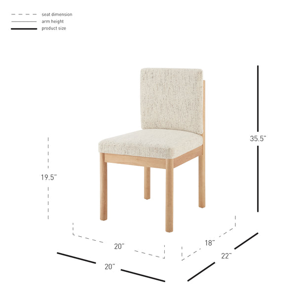 Melvin Fabric Dining Side Chair - Set of 2 Concord Cream, Beige 3900099-646 New Pacific Direct