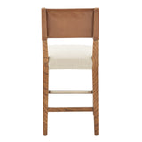 Kylo PU/Fabric Counter Stool Borneo Chocolate/Meridien Cream, Brown 3900101-6015 New Pacific Direct