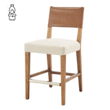 Kylo PU/Fabric Counter Stool Borneo Chocolate/Meridien Cream, Brown 3900101-6015 New Pacific Direct