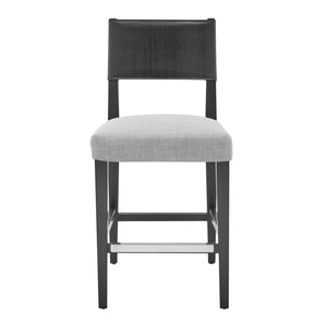 Kylo PU/Fabric Counter Stool Borneo Black/Meridien Gray, Black 3900101-6016 New Pacific Direct