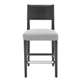 Kylo PU/Fabric Counter Stool Borneo Black/Meridien Gray, Black 3900101-6016 New Pacific Direct