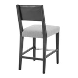 Kylo PU/Fabric Counter Stool Borneo Black/Meridien Gray, Black 3900101-6016 New Pacific Direct