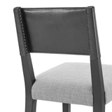 Kylo PU/Fabric Counter Stool Borneo Black/Meridien Gray, Black 3900101-6016 New Pacific Direct