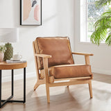 Albert PU Accent Arm Chair, Borneo Chocolate Borneo Chocolate, Brown 3900102-601 New Pacific Direct