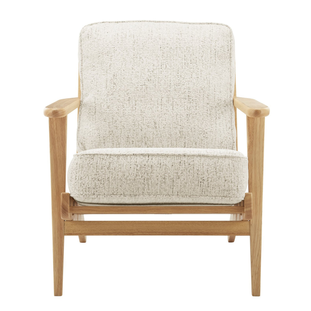 New Pacific Direct Albert Chenille Accent Arm Chair - Mid-century Modern Design With Cream Upholstery & Solid Wood Frame Concord Cream 100% Polyester 3900103-646-npd