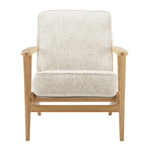 New Pacific Direct Albert Chenille Accent Arm Chair - Mid-century Modern Design With Cream Upholstery & Solid Wood Frame Concord Cream 100% Polyester 3900103-646-npd