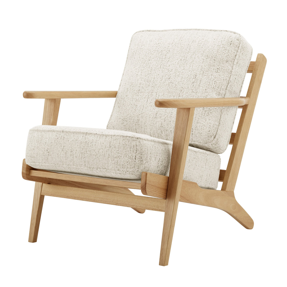 New Pacific Direct Albert Chenille Accent Arm Chair - Mid-century Modern Design With Cream Upholstery & Solid Wood Frame Concord Cream 100% Polyester 3900103-646-npd