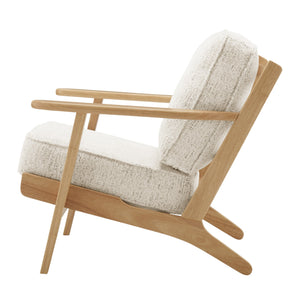 New Pacific Direct Albert Chenille Accent Arm Chair - Mid-century Modern Design With Cream Upholstery & Solid Wood Frame Concord Cream 100% Polyester 3900103-646-npd