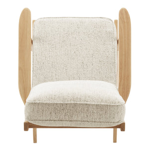 New Pacific Direct Albert Chenille Accent Arm Chair - Mid-century Modern Design With Cream Upholstery & Solid Wood Frame Concord Cream 100% Polyester 3900103-646-npd