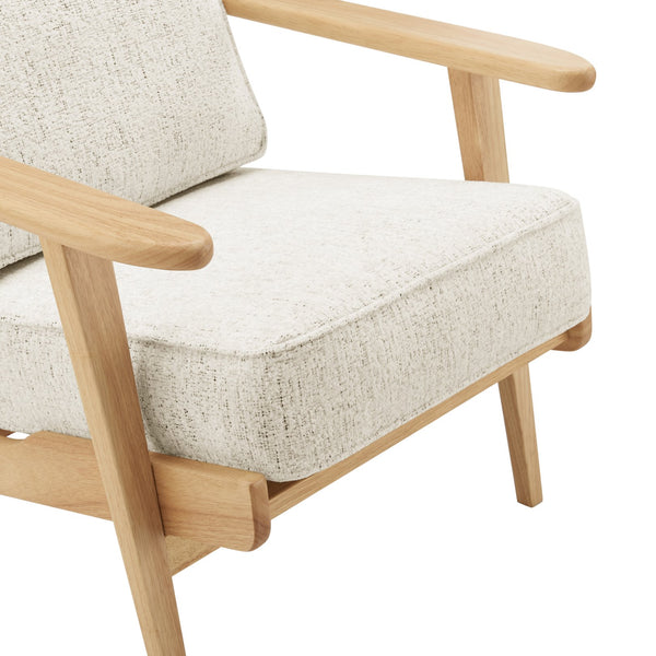 New Pacific Direct Albert Chenille Accent Arm Chair - Mid-century Modern Design With Cream Upholstery & Solid Wood Frame Concord Cream 100% Polyester 3900103-646-npd
