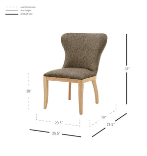 Dorsey Fabric Dining Side Chair - Set of 2 Pasadena Taupe, Beige 3900104-639 New Pacific Direct