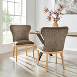 Dorsey Fabric Dining Side Chair - Set of 2 Pasadena Taupe, Beige 3900104-639 New Pacific Direct