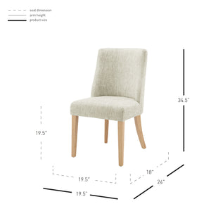 New Paris Fabric Dining Side Chair - Set of 2 Pasadena Beige 3900106-638 New Pacific Direct