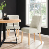 New Paris Fabric Dining Side Chair - Set of 2 Pasadena Beige 3900106-638 New Pacific Direct