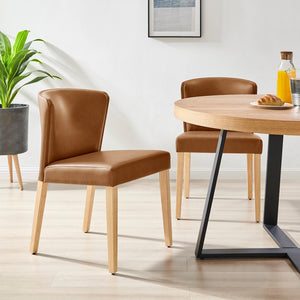 Albie PU Dining Side Chair - Set of 2 Casa Caramel, Brown 3900107-661 New Pacific Direct