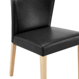 Albie PU Dining Side Chair - Set of 2 Casa Black 3900107-662 New Pacific Direct