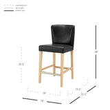 Albie KD PU Counter Stool Casa Black 3900108-662 New Pacific Direct