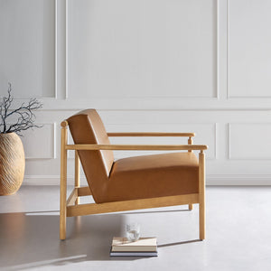 Arnold PU Accent Arm Chair Casa Caramel, Brown 3900109-661 New Pacific Direct