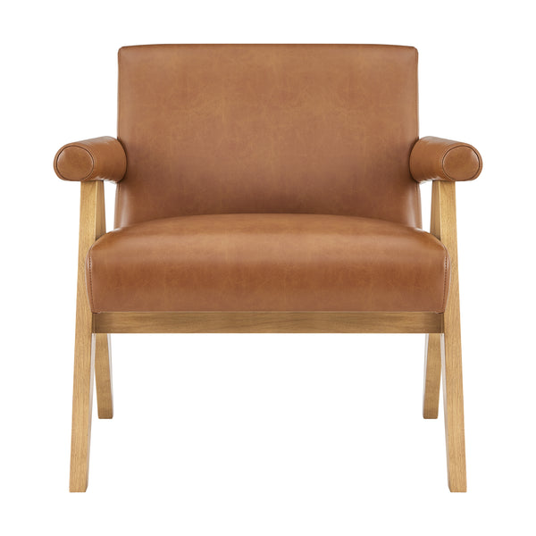 Nixon PU Accent Arm Chair Borneo Chocolate, Brown 3900111-601 New Pacific Direct