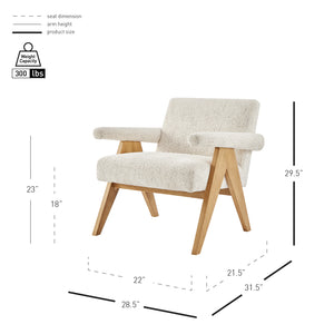 Nixon Fabric Accent Arm Chair Concord Cream, Beige 3900112-646 New Pacific Direct