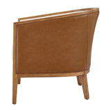 Tillman PU/Fabric Accent Arm Chair Casa Caramel/Shortbread, Brown 3900113-6679 New Pacific Direct