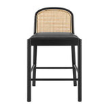 Donna PU Rattan Counter Stool - Set of 2 Casa Black 3900116-662 New Pacific Direct