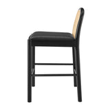 Donna PU Rattan Counter Stool - Set of 2 Casa Black 3900116-662 New Pacific Direct