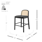 Donna PU Rattan Counter Stool - Set of 2 Casa Black 3900116-662 New Pacific Direct