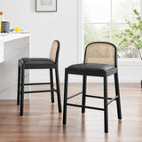 Donna PU Rattan Counter Stool - Set of 2 Casa Black 3900116-662 New Pacific Direct