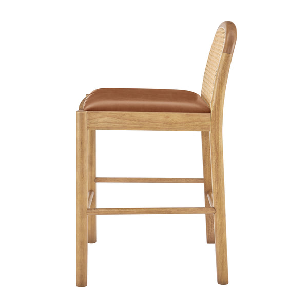 Donna PU Counter Stool - Set of 2 Borneo Chocolate, Brown 3900117-601 New Pacific Direct