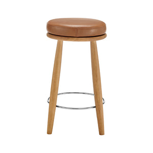 New Pacific Direct Deandre Pu Backless Swivel Counter Stool Borneo Chocolate, Brown , Plywood 3900119-601-npd