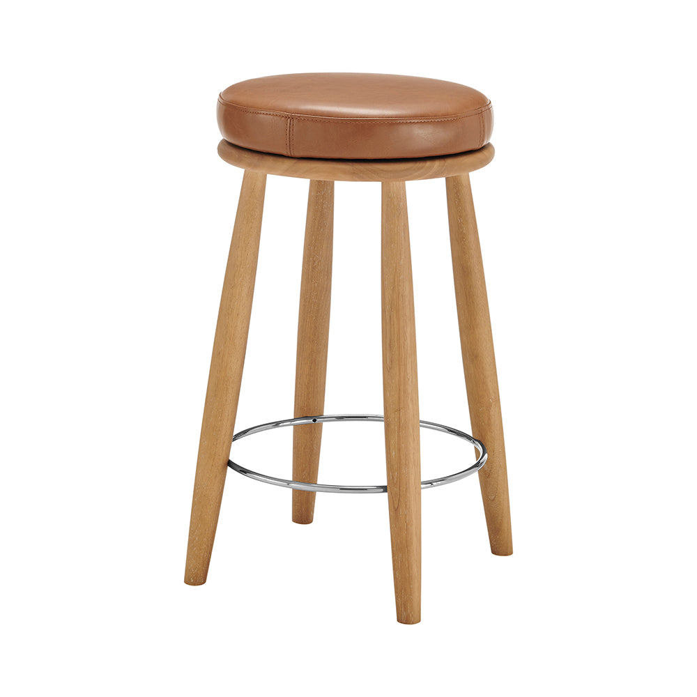 New Pacific Direct Deandre Pu Backless Swivel Counter Stool Borneo Chocolate, Brown , Plywood 3900119-601-npd
