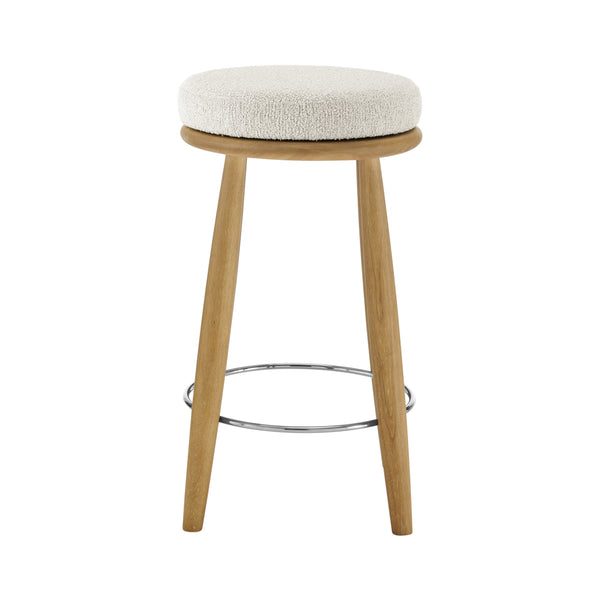 New Pacific Direct Deandre Fabric Backless Swivel Counter Stool Palladian Beige, Beige 100% Polyester (Recycled), Plywood 3900120-613-npd