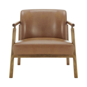 New Pacific Direct Reiner Pu Accent Arm Chair Borneo Chocolate, Brown , Plywood 3900121-601-npd