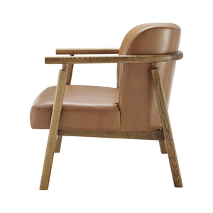 New Pacific Direct Reiner Pu Accent Arm Chair Borneo Chocolate, Brown , Plywood 3900121-601-npd